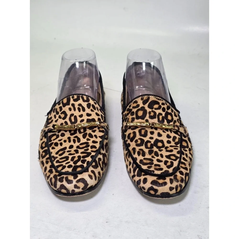 J.McLaughlin Dillon Women's Loafers Size 7 M Leopard Print Brown Calf Hair Shoes